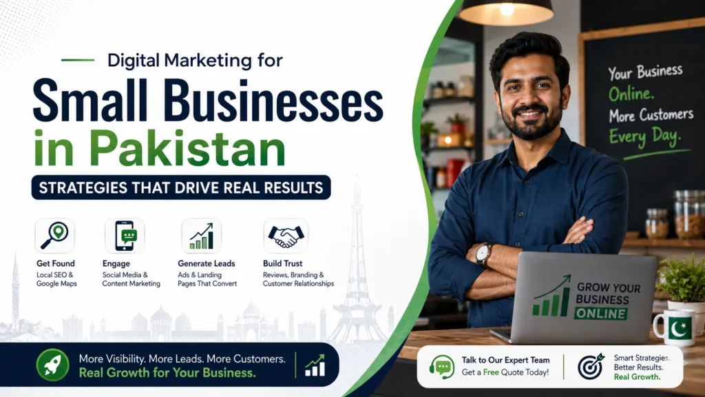 Digital marketing for small businesses in Pakistan, helping brands grow online with SEO, ads, and social media