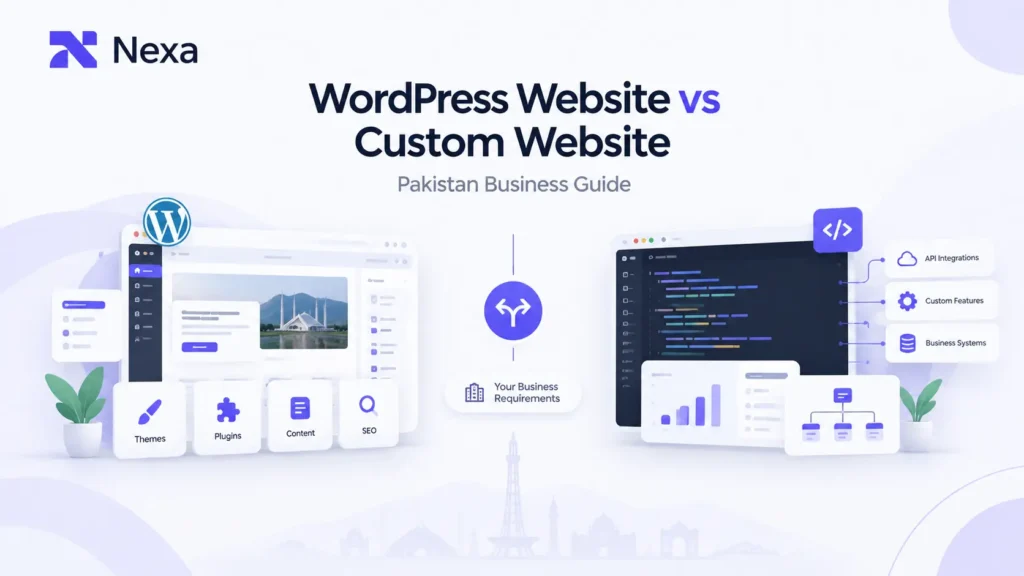 WordPress Website vs Custom Website comparison for businesses in Pakistan